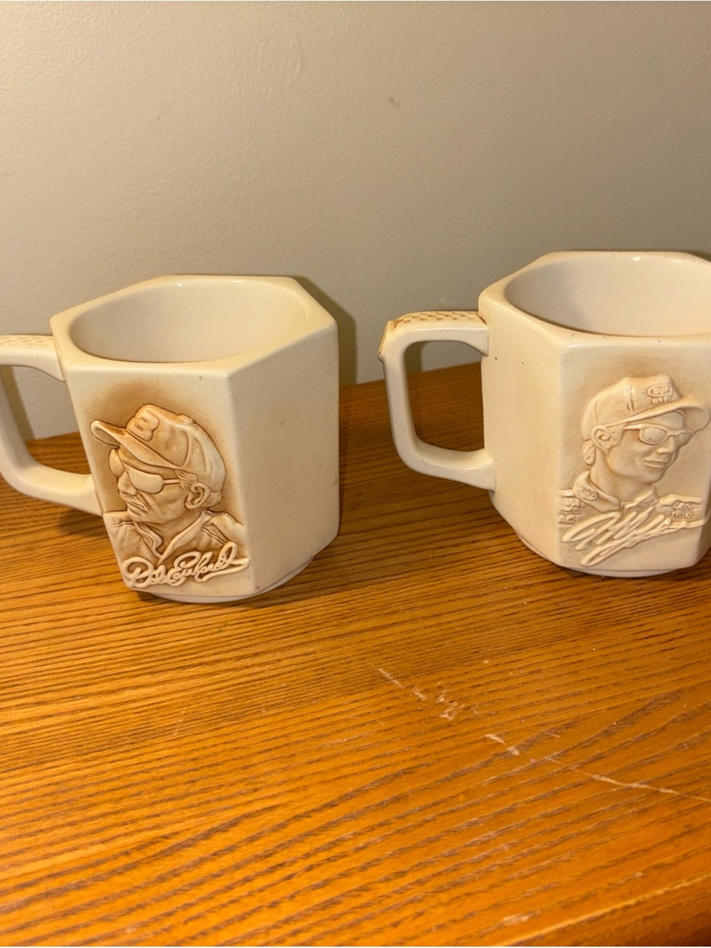 Dale Earnhardt and Jeff Gordon nascsr mugs 1997